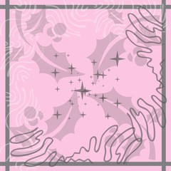 Scarf with seamless pattern and flowers