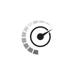 Speedometer logo design vector template
