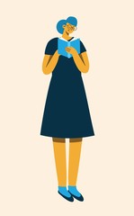 Vector concept of World Book Day and reading books in the flat style.