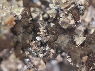 Natural raw mineral,in its structure has many small flat surfaces