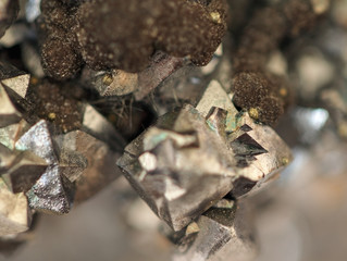 Natural raw mineral,in its structure has many small flat surfaces