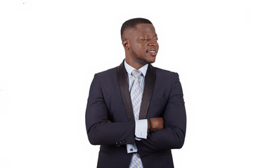 businessman in suit isolated on white background.