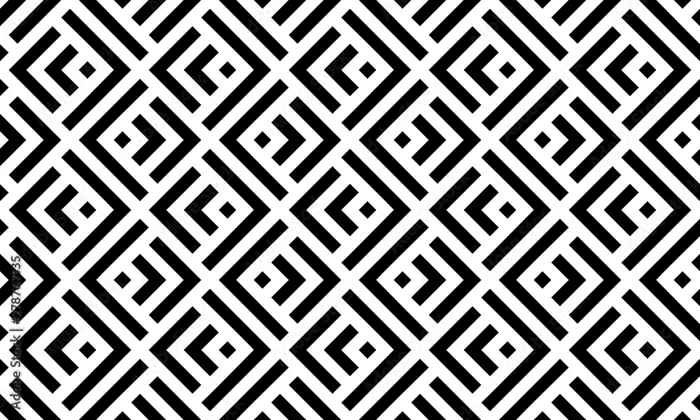 Aufkleber Abstract geometric pattern. A seamless vector background. White and black ornament. Graphic modern pattern. Simple lattice graphic design