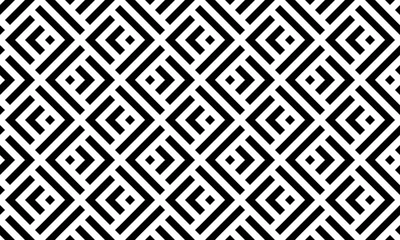 Fototapete Schwarz Weiß geometrisch modern Abstraktes geometrisches Muster. Ein nahtloser Vektorhintergrund. Weiße und schwarze Verzierung. Grafisches modernes Muster. Einfaches Gittergrafikdesign