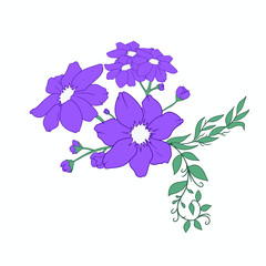 Fototapeta premium blue flowers isolated on white background