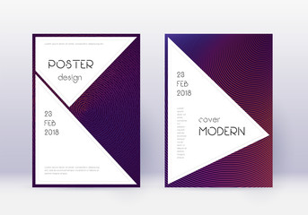Stylish cover design template set. Violet abstract