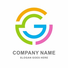 Monogram Letter G Business Company Vector Logo Design Template