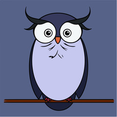 owl on blue background