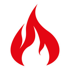 simple red flame or fire icon vector illustration