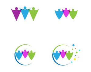 Adoption and community care Logo template vector icon