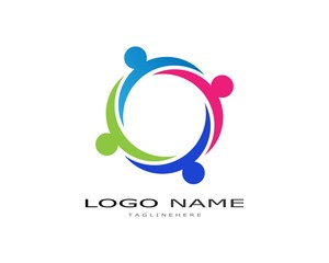 Fototapeta premium Adoption and community care Logo template vector icon