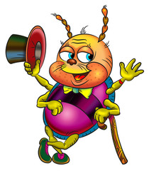Печатьcartoon character, magician beetle