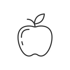 Apple outline icon on white background. Apple fruit icon