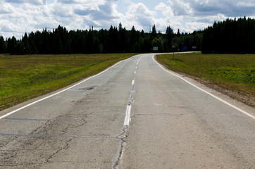 Fototapeta na wymiar asphalt road in countryside, way