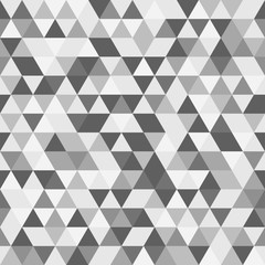 Geometrisches Muster mit grauen und weißen Dreiecken. Geometrische moderne Verzierung. Nahtloser abstrakter Hintergrund