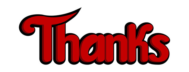 Thanks Lettering,Calligraphic Design, Vector lettering