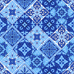 Italian ceramic tile pattern. Ethnic folk ornament.