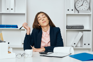 business woman working in office