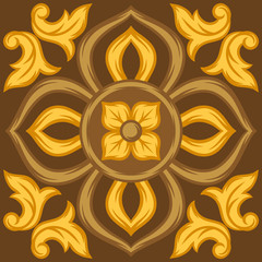 Italian ceramic tile pattern. Ethnic folk ornament.