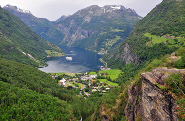 Beautiful view of GEiranger fjord in Norway