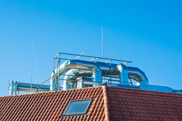 Ventilation pipe system on the roof