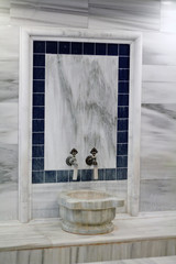 Traditional marble Turkish bathroom. Health and relaxation.