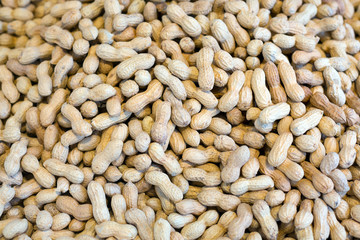 Peanuts in shell texture background. Close up image.