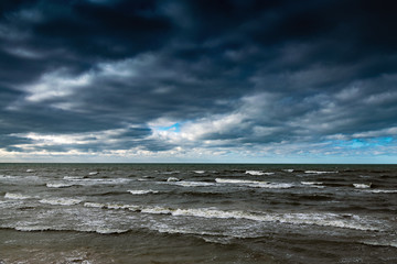 Dark and stormy Baltic sea.