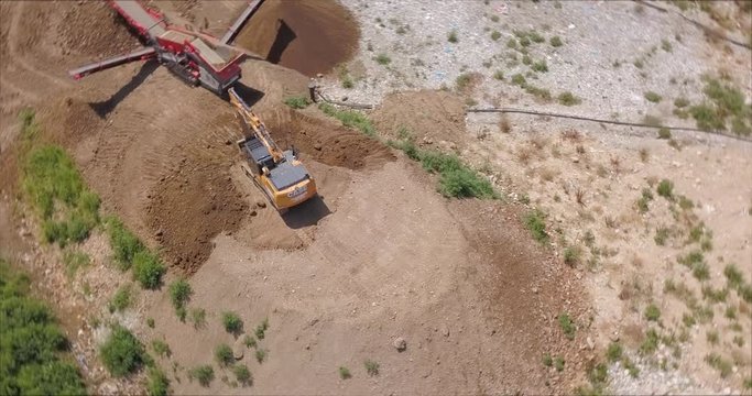 Aerial view of a solid waste landfill
