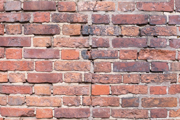 old red, brown and black brick wall texture background