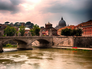 Rome and the Tiber River.