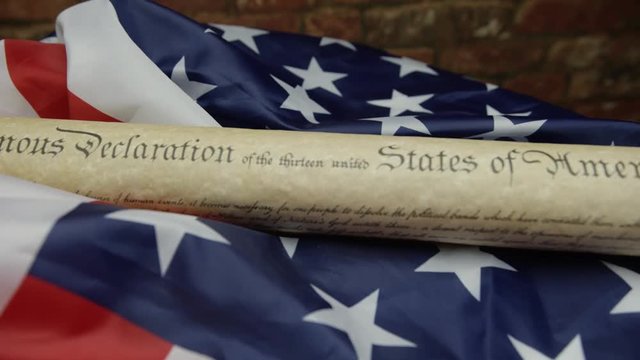 The American Declaration of independence close up