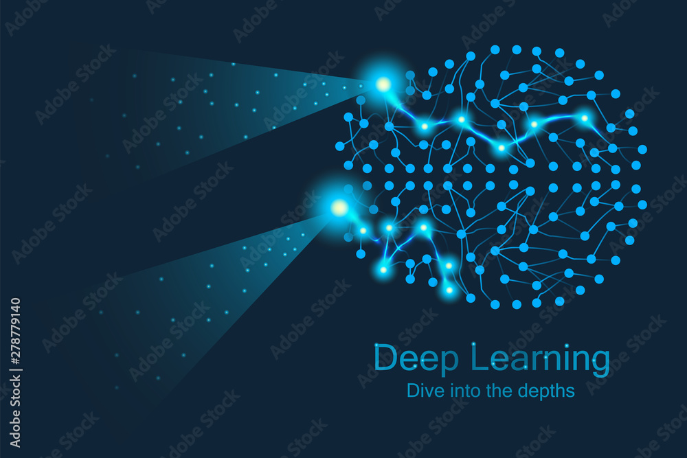 Aufkleber artificial intelligence, deep learning design concept