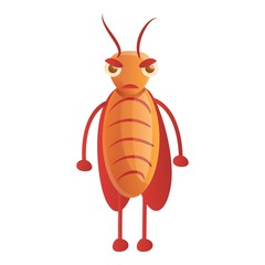 Angry cockroach icon. Cartoon of angry cockroach vector icon for web design isolated on white background