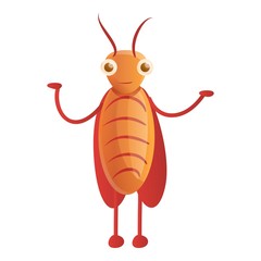 Happy cockroach icon. Cartoon of happy cockroach vector icon for web design isolated on white background