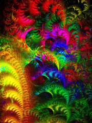 rainbow abstract fractal background 3d rendering illustration