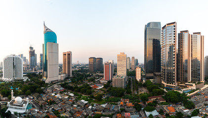 Jakarta downtown district in Indonesia capital city