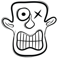 Cartoon faces expressions vector set