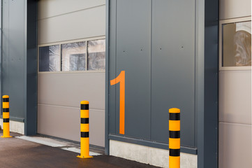 Warehouse entrance with numbers in logistic warehouse - 278780793