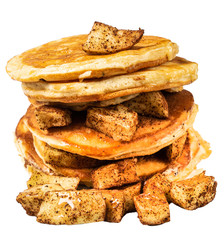 pancakes on the white plate