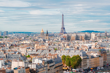 Fototapety  panoramę Paryża z wieżą eiffla
