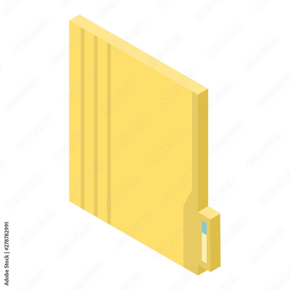 Poster yellow file folder icon. isometric of yellow file folder vector icon for web design isolated on whit