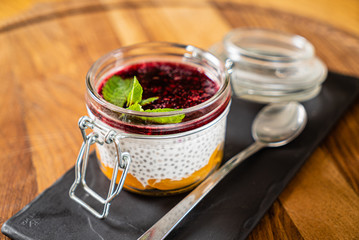 Healthy Chia Pudding with Berries and Fruits