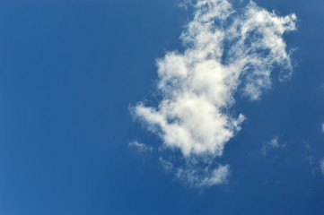 Lonely little cloud in the blue sky