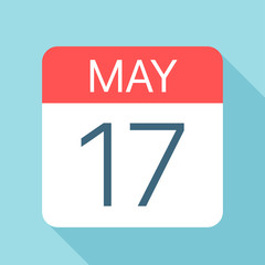 May 17 - Calendar Icon. Vector illustration of one day of month
