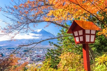 Mt. Fuji, Japan with Fall Foliage