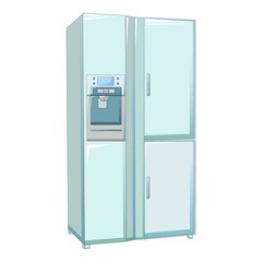 Large fridge icon. Cartoon of large fridge vector icon for web design isolated on white background