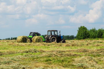 Hay harvesting on a summer day