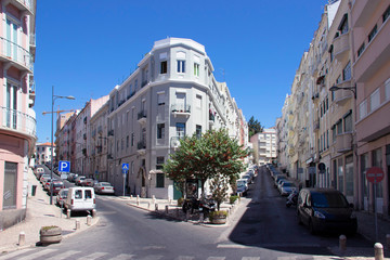 Naklejka premium Streets in Lisbon. Portugal in the summer. 