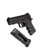 Pneumatic pistol isolated on white background.